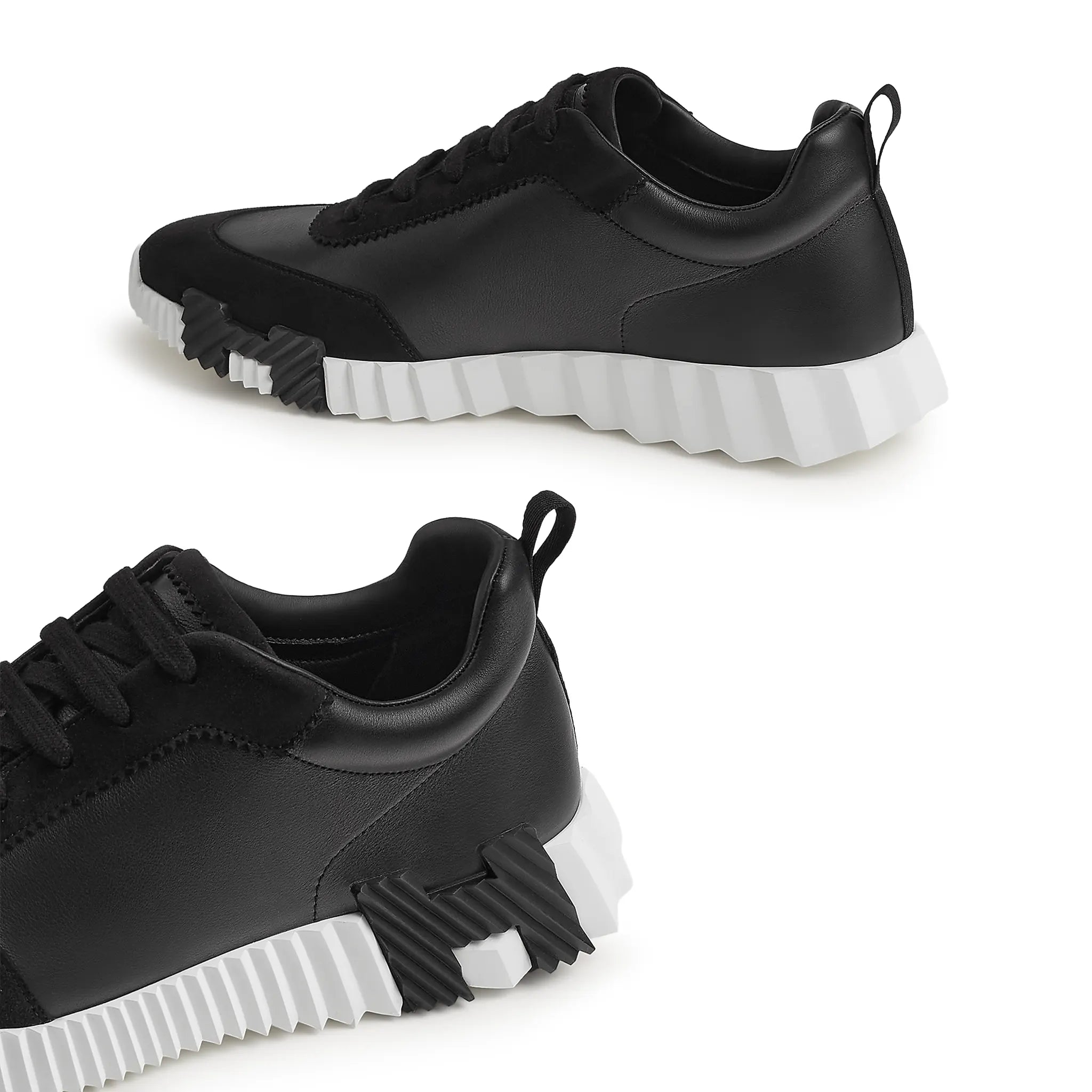 Side View of Hermès Paris Bouncing Calf Sneaker Black H242810ZH02405